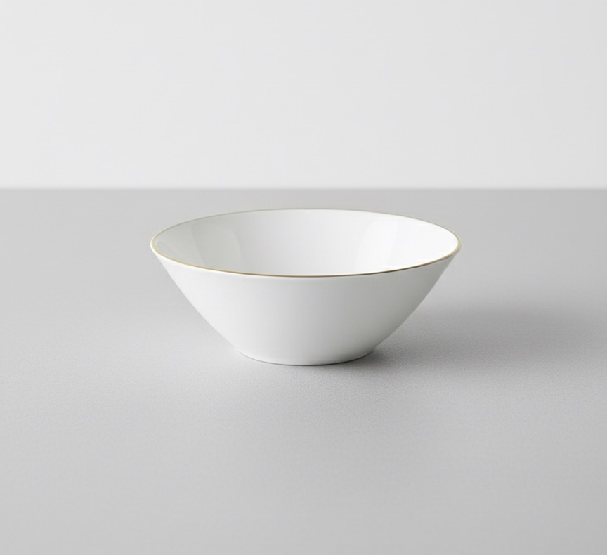 Melamine Reusable Unbreakable White & Gold Disposable Bowl