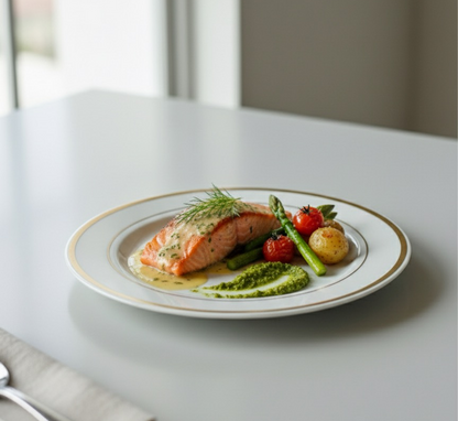 Melamine reusable unbreakable white and gold disposable main course plate