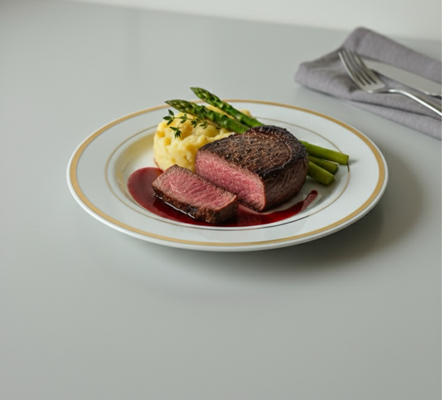 Melamine reusable unbreakable white and gold disposable main course plate