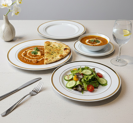 Dinner Set ( 1  Small plate + 1 Big plate + 1 Bowl + 2 spoons + 2 forks )