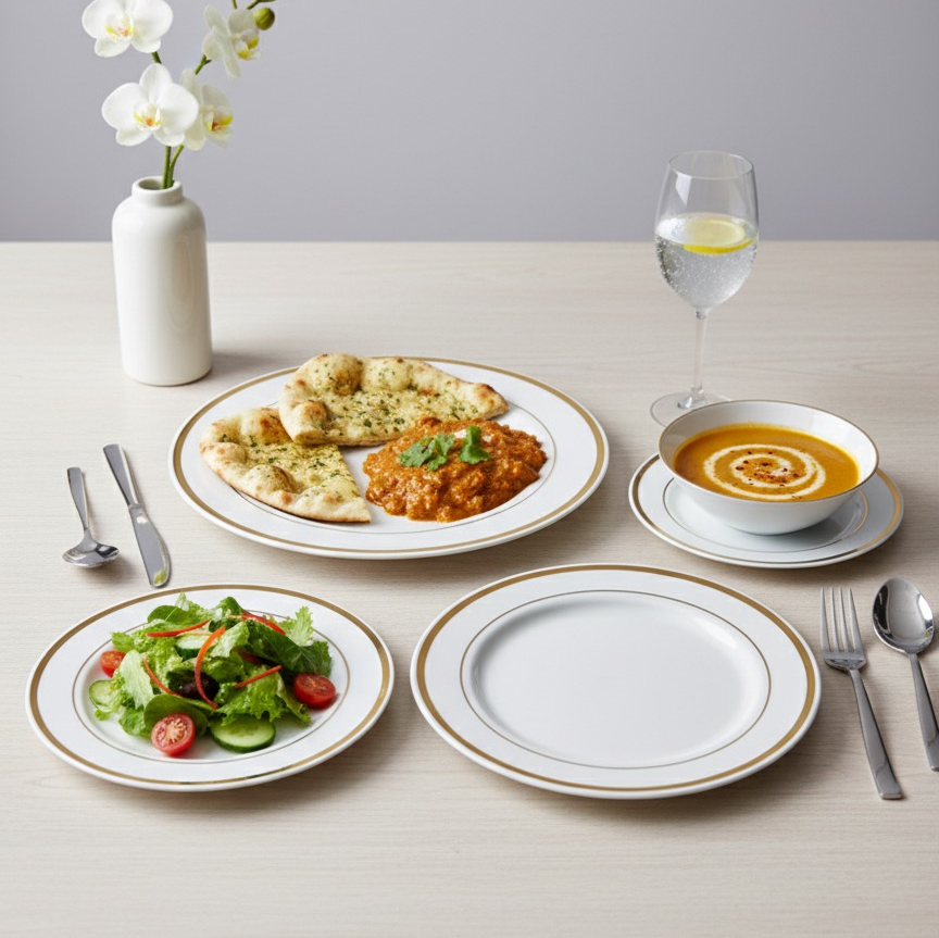 Dinner Set ( 1  Small plate + 1 Big plate + 1 Bowl + 2 spoons + 2 forks )